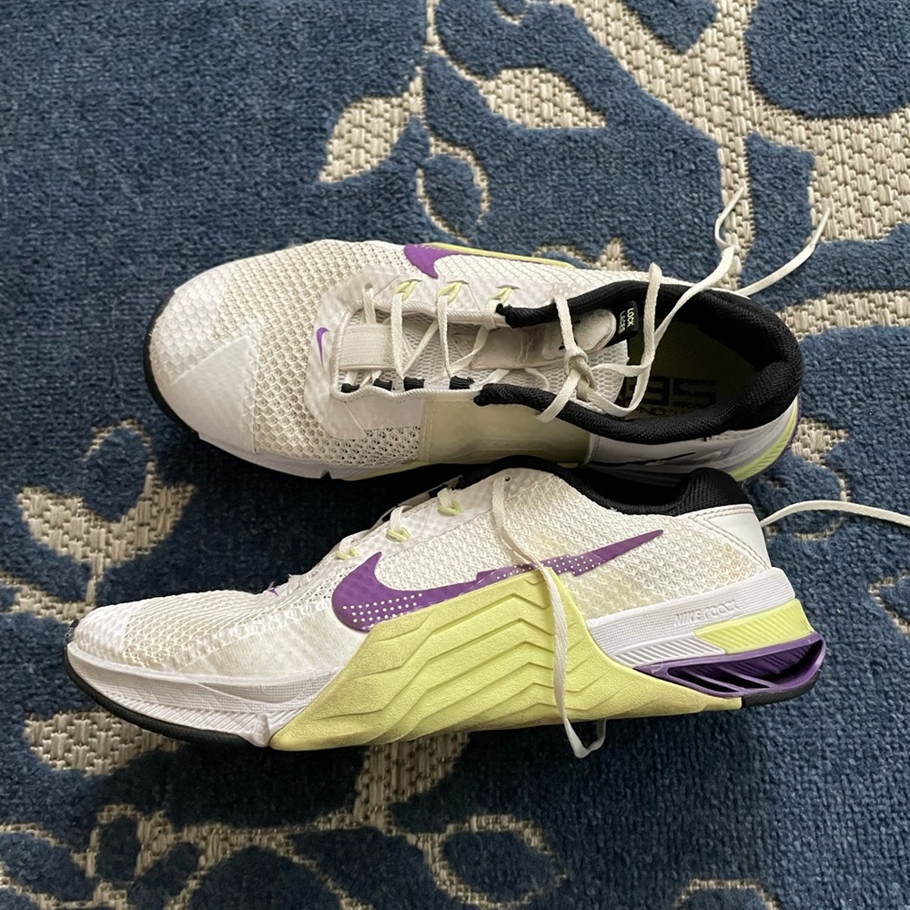 Nike White Purple Lime Green Training Shoes